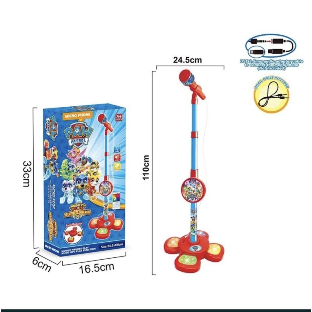 ДЕТСКИ КАРАОКЕ МИКРОФОН НА СТОЙКА PAW PATROL ДЕТСКИ КАРАОКЕ МИКРОФОН НА СТОЙКА PAW PATROL