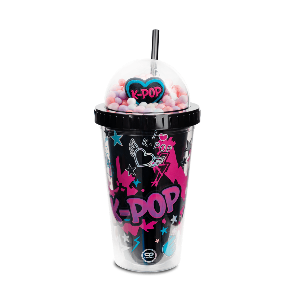 ЧАША СЪС СЛАМКА 450 МЛ. COOLPACK K POP DARK
