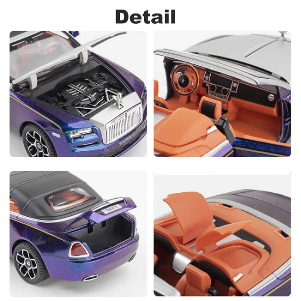 МЕТАЛНА КОЛА ROLLS-ROYSE 1:24 СЪС ЗВУК И СВЕТЛИНА