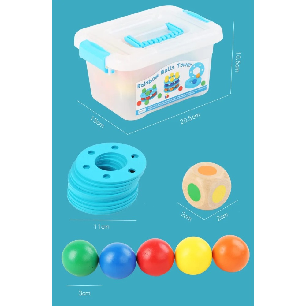 Rainbow Balls Tower - Игра с балансиране и подреждане